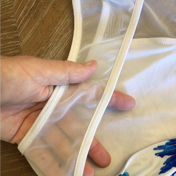 Kandi Kouture Blue Floral Sleeveless Sheer Panel Halter Dance Leotard Size TM - Picture 10 of 10